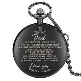 i love my mom Canada - Fashion Classical Watches Full Black I LOVE YOU TO MY Mom Dad Wife Husaband Unisex Quartz Pocket Watch Pendant Chain Family Gift3088