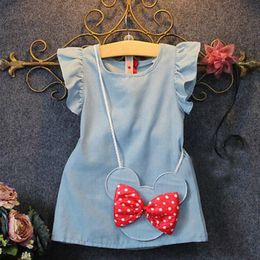 Girl's Dresses Fashion Style Summer Baby Little Girls Clothing Small Flying Sleeves Lace Bow Backless Princess DressGirl's