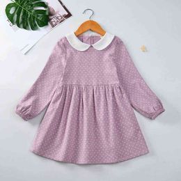 Brand Girls Dress Spring Autumn Dresses For Kids Dot Children Princess Costumes Long Sleeve Teen School Clothing 1-10years