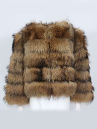 OFTBUY 2022 New Fashion Winter Jacket Women Real Fox Fur Coat Natural Fox Fur Outerwear O-neck Three Quarter Sleeve Thick Warm