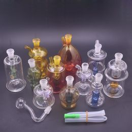 Mini Cam Yağ Brülör Bong Nargile Su Boruları Kalın Pyrex ile Clear Heady Recycler Ashcatcher Bongs Cam Yağ Brülör Borusu ve Hortum ile Sigara İle Bongs 5 ​​PCS