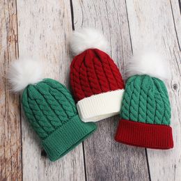 Berets Baby Christmas Hat Kids Beanie Set Head Cap Skullcap Children's In Winter Knitted 0 To 4 Years Old HatBerets