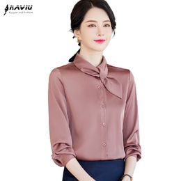 Women's Blouses & Shirts Long Sleeve Shirt Women 2022 Spring Design Fashion Temperament Formal Office Ladies Work TopsWomen's