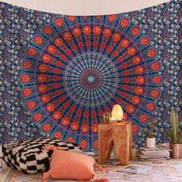 Mandala Carpet Wall Hanging Bohemian Tapestry Indian Hippie Decor For Room Decoration Mural Tapiz J220804