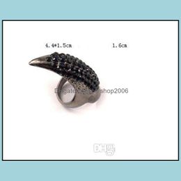 wholesale jewe UK - Solitaire Ring Rings Crystal Finger Nail Fashion Thumb Gold And Black Color 3 Sizes Available Punk Drop Delivery 2021 Jewe Carshop2006 Dhszs