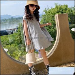 Girls Dresses Summer Baby Cape Long Tops Tshirt Dress Irregar Loose Children Princess Mxhome Drop Delivery 2021 Baby Kids Mat Mxhome Dhgns