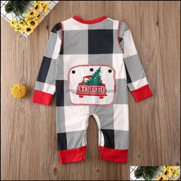 Rompers Christmas Infant Baby Kids Long Sleeve Plaid Boys Babies Onesies Toddlers Children Jumpsuits Mxhome Drop Delivery 2021 Mxhome Dh3Yr
