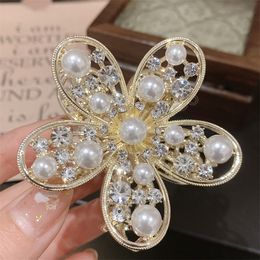 Flower Rhinestone Hair Claw Accessories Small Hair Claws Crab Clamps For Women Ponytail Clip