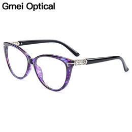 Gmei Optical UrltraLight TR90 Cat Eye Style Women Glasses Frames Optic Frame For Myopia Spectacles M1697 220819