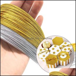 Party Decoration 100M Gift Ribbons Packaging Rope Birthday Supplies Christmas Wedding Tag Gold Sier Diy Decor Drop Delivery Bdesybag Dhcsv