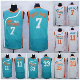 33 Jackie Moon Men's Semi Pro Movie Flint Tropics #69 Downtown Jersey #11 Ed Monix #7 Coffee Black Embroidery Stitched Jerseys White Green T