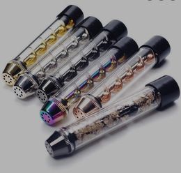 twisty glass blunt V12 Dry Herb pipe with Rotate 7pipe Twist Smoking Twisty Kits Smoking Pipes tube spiral pipe bongs glass pipe Best quality