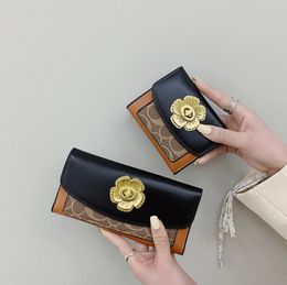 Designer Women print Long wallets Card Holders fashion Vintage lady short Clutch wallet Coin Purse Multi funcito handbags Travel Documents Passport holders
