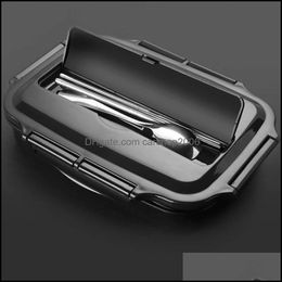 Dinnerware Sets Quality Stainless Steel Lunch Box Containers With Compartments Portable Bento Container Tableware Drop De Carshop2006 Dh32Q
