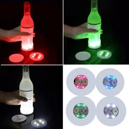 Mini Glow Coaster LED Bottle Light Stickers Festival Nightclub Bar Party Vase Decoration LED Glorifier Drink Cup Mat sxaug20