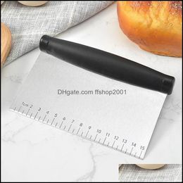 Baking Pastry Tools Stainless Steel Flour Cut With Scale Cutter Mti-Functional Dough Scraper Drop Delivery 2021 Home Gar Ffshop2001 Dhipf