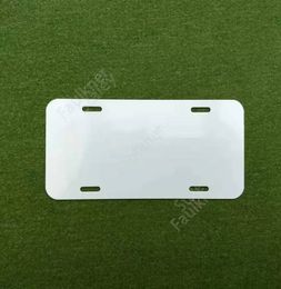 Sublimation DIY White Blank Aluminum License advertising plates custom logo 15x30cm Thickness 0.65MM 4holes 300pcs DAF482