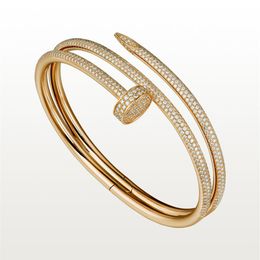 women crafts UK - Nail Bracelet 2 0 Designer Bracelets Diamond Bangle Fashion Luxury Jewelry For Women Titanium Steel Alloy Gold-Plated Craft Never 258L