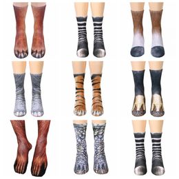 Animal Paw Socks-Unisex 3D Printed Socks Novelty Animal Paws Crew Sock for Men Women