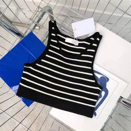 Y2k Tank Designer Tank Women's Sexy Fashion Luxury Tanks Summer Stripe Fashion Sexy Crop Top Slim Tops O-Neck Sleeveless Workout Vest Ladies Good Quality Tank 587