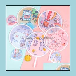 Other Household Sundries High Quality Polyester Cartoon Mini Round Disc Portable Fan Folding Pocket Wallet Flyer Handheld Dr Yydhhome Dhq9B