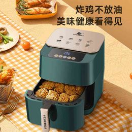 Air Fryer Household Large Capacity LCD Green Touch Screen Intelligent Fully Automatic Electric Fryer 6.5 Inch Airfryer T220819