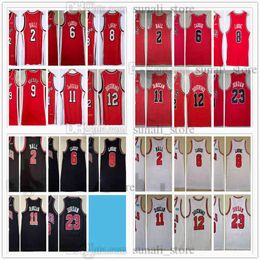 Stitched 2022 City Red Men Basketball 12 Ayo Dosunmu Jerseys DeMar DeRozan 11 Zach LaVine 8 Lonzo Ball 2 Alex Caruso 6 Black White 23 Michae