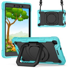 Tablet Cases For Samsung TAB A 8.0 T290 T295 T297 With 180° Rotating Kickstand Muilt-Function Grip Anti-drop Built-in Shoulder Strap Adjustable And Removable