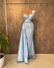 Beading Mermaid Party Dresses Elegant Sweethear Pearls Formal Prom Evening Ocn Gowns Robes De Soiree