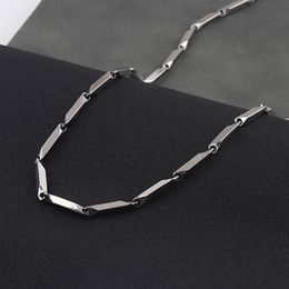 Stainless Steel Silver Rice Shape Chains Necklace Link Chain Jewelry for Men and Women's Jewelry Accessories