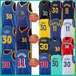 Golden State Warriors Men Youth Kid's Stephen 30 Curry 33 Wiseman Basketball Jersey Klay 11 Thompson Davidson Wildcats nCAA College Jerseys