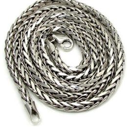 italian chains NZ - 16-30 4mm 14k White Real Gold Franco Wheat Italy Spider Chain Necklace Mens213c