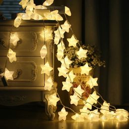 Strings Fairy Lava Star String Lights Macaron 1.5/3/6M USB Battery Garland Christmas Wedding Holiday Baby Children Bedroom DecorLED LEDLED L