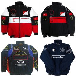 F1 racing suit autumn and winter team full embroidered logo cotton pad jacket