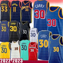 Basketball Jerseys Stephen Curry Mens Shirts Wiseman Klay Thompson 75th anniversary City Jersey 30 33 11