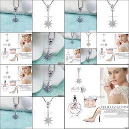 Pendant Necklaces Sier Imitation 925 Sterling Necklace Wedding Accessories Women Plated Chicjewelry Lucky Star Drop Delivery Sexyhanz Dhqso