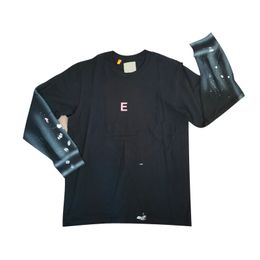 22FW Autumn USA Splash Ink Hand Painted Vintage Tee t shirts Skateboard Long Sleeve Men Women Street Fashion Tshirt