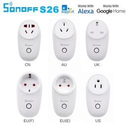SONOFF S26 WiFi Smart Socket US UK CN AU EU EU Wireless Enchip Sockets Smart Home Switch Trabajo con Alexa Google Asistente IFTT350
