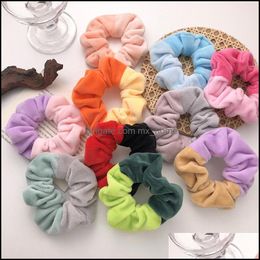 Hair Accessories Candy Color Large Intestine Ring Sweet Girls Horsetail Hairbands Rope Headdress Ins Fashionwork Plush Headrop Mxhome Dhpkc