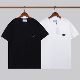 Prrda Fashion Brand Men's Tops Polos Shirt Original Style High Quality Casual Man Black White Lapel T-shirt Triangle Tees Summer New Designer Short Sleeves