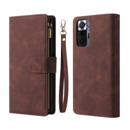 redmi 9 note UK - Luxury Zipper Flip Leather Cases for Redmi Note 7 8 9 Pro 7a 8a 8t 9a 9c 9s 10x-4G K30-Pro Multi Card Slots Cover Prevent Bumps Wi319S