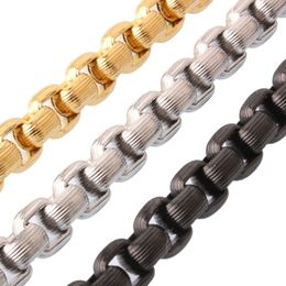 Link Chain 9mm High Quality Fashion Jewelry Stainless Steel Silver Color/Gold/Black Square Rolo Box Men's Boy's Bracelet Bangle 9&qu