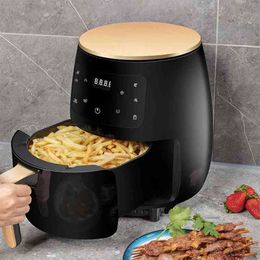 Air Fryer Oil Free Health Fryer Cooker 1400W 4.5L 110V/220V Multifunction Smart Touch LCD Deep Airfryer French Fries Pizza Bread T220819