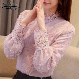 fashion woman blouses lace chiffon blouse shirt plus size women tops long sleeve clothes blouse wome shirts blusas 1667 50 22H0820