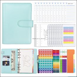 Book Er A6 Pu Leather Notebook Budget Binder Refillable 6 Ring Money Saving Loose Leaf Bag Cash Envelopes For Planner Person Yydhhome Dh7Ex