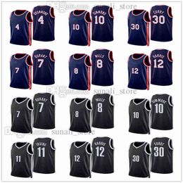 75th Basketball 10 Ben Simmons Jerseys 30 Seth Curry 2 Andre Drummond Kyrie Kevin 7 Durant Irving Joe Harris 12 Blake Griffin 2 Patty Mills