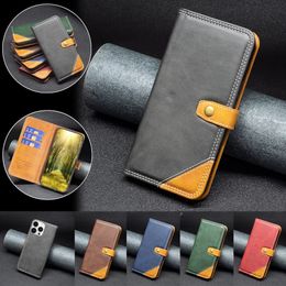 Wallte Button Flip Leather Cases For iPhone 14 13 Pro Max 13 Mini 12 11 SE X XR XS Max 8 Plus 7