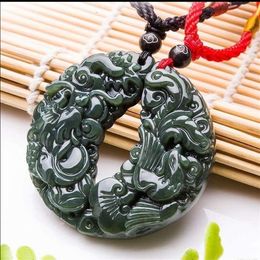 dragons pendant NZ - Select hetian jade qingyu dragon phoenix pendant lovers309l