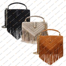 Ladies Fashion Designe Luxury Suede Tassel Chain Bag Crossbody Shoulder Bags Handbag TOTE High Quality TOP 5A 392737 Pouch Purse