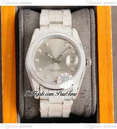 RF 36 126234 Miyota Automatic Mens Ladies Unisex Watch Paved Diamond Rhodium Dial Fully Iced Out Diamonds 904L OysterSteel Bracelet Womens Watches Puretime F04B2